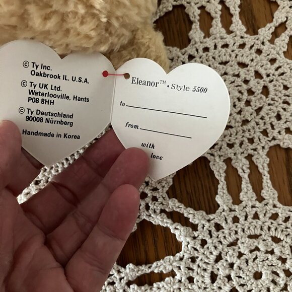 Vintage 1995 Retired TY Classic Plush Sally Winey Design Bear Eleanor w/Tag - Picture 7 of 8